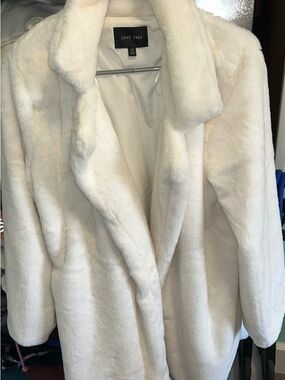 Love Tree Cream Faux Fur Teddy Coat